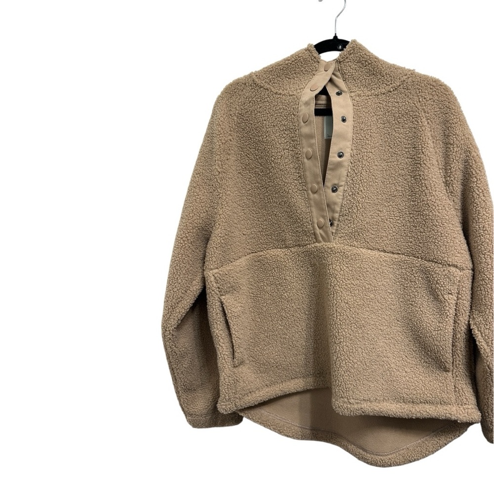 SO Beige Fleece‎ Jacket with Snap Buttons